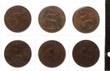 Großbritannien 1 Penny komplette Serie 12 Stück 1937 - 1948 George VI., 1936 - 1952 Meist EF, einige besser