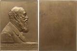 Österreich, Kaiserreich, Stadt Wien Große einseitige Bronzeplakette 1906 v. Schwartz, auf Prof. Siegmund Exner, Ritter von Ewarten, 1846-1926, Physiologe Selten, AU, mattiert