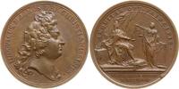 Frankreich, Königreich Bronzemedaille Ludwig XIV., 1643 - 1715, v. Mauger, der König verurteilt sich selbst, Justitia -