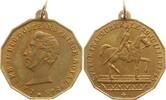 Frankreich, Königreich Tragbare 12-eckige Bronzemedaille Louis Philippe I., 1830 - 1848, Ferdinand Duc d'Orléans, Reiterstandbild -