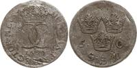 Schweden, Königreich 5 Öre Karl XI., 1660 - 1697, Zeitgenössische Fälschung, geringhaltig, versilbert -