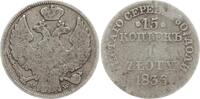 Russland 15 Kopeken / 1 Zloty Nikolaus I., 1825 - 1855, Warschau, Prägung für Polen -