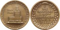 USA - New York Große Bronzemedaille 100 Jahre Versicherung The Travellers Insurance Company, Firmenzentrale -