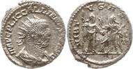 Römische Kaiserzeit Antoninian Gallienus, 253-268, Samosata, Valerian u. Gallienus halten Victoria u. Globus -