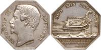 Frankreich, Kaiserreich, Bordeaux, Stadt oktogonale Silbermedaille Napoleon III., 1852 - 1870, Signatur Caqué und Dubois, Chambre de Commerce -