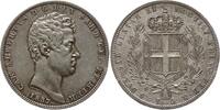 Italien - Sardinien 5 Lire Casa Savoia, Carlo Alberto, 1831 - 1849, Genua -