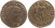 Römische Kaiserzeit AE 21 (Follis) Licinius I., 308 - 324, Herlaclea, Jupiter n.l. stehend mit Adler, 3. Offizin -