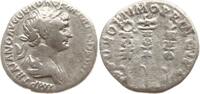 Römische Kaiserzeit Denar Trajan, 98 - 117, S P Q R OPTIMO PRINCIPI, Legionsadler, Standarte u. Vexilium -