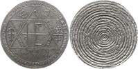 Astrologie - Okkultismus Unbestimmte einseitige Zinnmedaille Hexagramm mit diversen Zeichen und Inschriften -