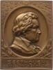 Einseitige Bronzeplakette o.J. (1900 - 1910) Berühmte Personen - Musiker und Komponisten v. Mayer und Wilhelm, Stuttgart, auf Ludwig van Beethove...