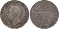 Württemberg, Königreich 1 Gulden Wilhelm I., 1816 - 1864, Variante: A.D. unter dem Kopf -