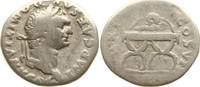 Römische Kaiserzeit Denar Domitian, 81 - 96, Kranz auf Sella Curulis, TR POT COS VIII -