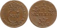 Schweden, Königreich Cu 1/6 Skilling Karl XIV. Johann, 1818 - 1844 -