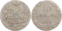 Polen 10 Groszy Nikolaus I. von Russland, 1825 - 1855, Warschau -
