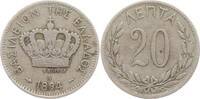 Griechenland, Königreich 20 Lepta Georg I., 1863 - 1913 -
