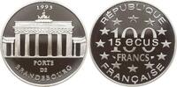 Frankreich, 5. Republik 100 Francs - 15 Ecus Portes de Brandenbourg, Brandenburger Tor, mit Zertifikat der Pariser Münze -