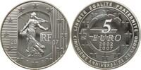Frankreich, 5. Republik 5 Euro 5 Jahre Euro, Säerin, Auflage 5000, Silber (900) -
