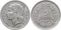 Frankreich, 4. Republik 5 Francs Lavrillier, Aluminium -