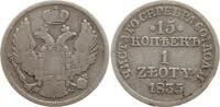 Polen unter Russland (Kongreßpolen) 15 Kopeken (1 Zloty) Nikolaus I., 1825 - 1855, Warschau -