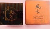 2 Dollars Niue - 2 NZ $ 2015 - 1 oz silver coin - Feng Shui Elephants - coloured Proof Etui+ Zertifikat-wie abgebildet