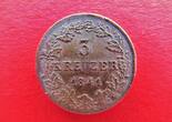 Nassau 3 Kreuzer 1841 Adolph - 1839-1866 - AKS 70 - äußerst seltener Jahrgang!! EF Patina