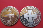 BRD Sillbermedaille 25 Jahre Bundeswehr 1955-1980- Sicherheit und Frieden - Luftwaffe - Kampfjet -