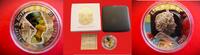Fidschi Fiji 1 Dollar $ Fiji Islands Silver Egypt Nefertiti 24 carat partitial gilding -