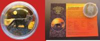 Niue 2 Dollars Niue - 2 NZ $ 1 oz silver coin + Rhodium - desert life - Arabian Sand Cat -