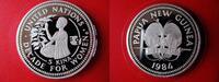 Papua Neuguinea 5 Kina Jahrzehnt der Frau, UNO, UN, Decade for women, Silber, Ernten von Kaffeebohnen, -
