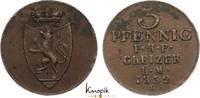 Reuss, älterer Linie zu Obergreiz Cu 3 Pfennig Heinrich XIX. 1817-1836. -