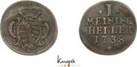 Sachsen-Meiningen Cu Heller Carl Friedrich 1729-1743. -
