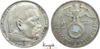 Drittes Reich Kursmünzen 1933-1945. 2 Reichsmark 1936  G kl. Randfehler, fast vorzüglich