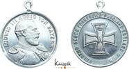Erster Weltkrieg Tragbare versilberte Zinkmedaille Ludwig III. von Bayern *1845 München, +1921 Sárvár, Ungarn. -