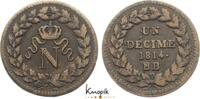 Cu Un Décime 1 1814  BB Frankreich Napoleon I. 1804-1814, 1815. sehr schön