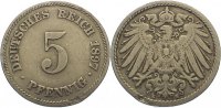 Kleinmünzen  5 Pfennig 1897  E am Rand gedrückt, fast sehr schön