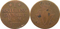 DENMARK SKILLING Christian VII. (1766-1808) -