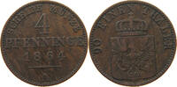 BRANDENBURG PREUSSEN 4 PFENNIG 1864 A Wilhelm I. (1861-1888) S-SS 12.15 £  +  5.20 £ shipping