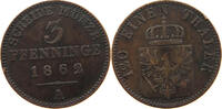 BRANDENBURG PREUSSEN 3 PFENNIG 1862 A Wilhelm I. (1861-1888) S-SS 6.07 £  +  5.20 £ shipping