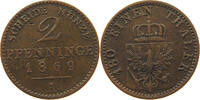 BRANDENBURG PREUSSEN 2 PFENNIG 1869 A Wilhelm I. (1861-1888) S-SS 5.21 £  +  5.20 £ shipping