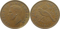 NEW ZEALAND PENNY 1947 George VI. (1936-1952) SS 3.47 £  +  5.20 £ shipping