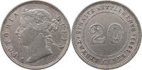 STRAITS SETTLEMENTS 20 CENTS Victoria 1837-1901 RARE -