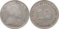 STRAITS SETTLEMENTS 10 CENTS Edward VII., 1901 - 1910 -