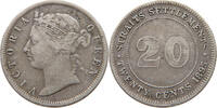 STRAITS SE 20 CENTS Victoria 1837-1901 -