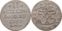 DENMARK 2 SKILLING Friedrich V. 1746-1766 -