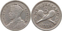 NEW ZEALAND 3 PENCE George V. (1910-1936) -