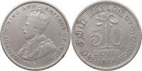 CEYLON 50 CENTS George V. (1910-1936) -