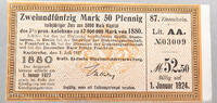 KAISERREICH ZINNSCHEIN 52.50 PFENNIG MARK -