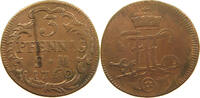 3 PFENNIG 1760 MAINZ ERZBISTUM Johann Friedrich Karl, Graf von Ostein 1743-1763 SS