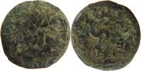 GREECE ANCIENT MYSIA PERGAMON AE 133-27 Asklepios right / Serpent entwined around staff -