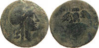 GREECE ANCIENT MYSIA PERGAMON AE HELMETED ATHENA / OWL ON PALM BRANCH -